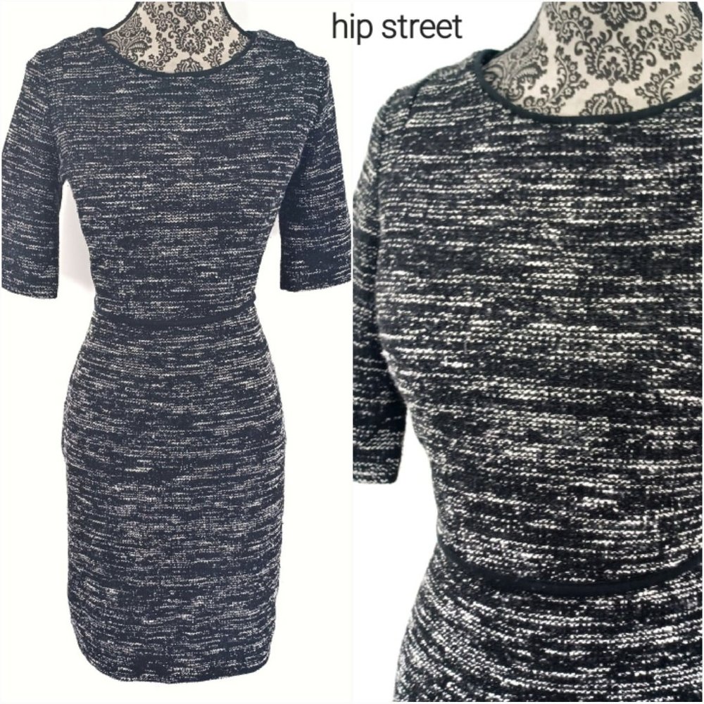 BANANA REPUBLIC SS Heather Space Dye Sweater Stretch Knit Sheath Dress 8